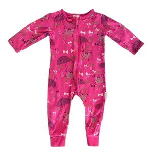 MOOMIN Adorable Pink Kids Footie with Fun Print ORGANIC COTTON Little Mai Pikku